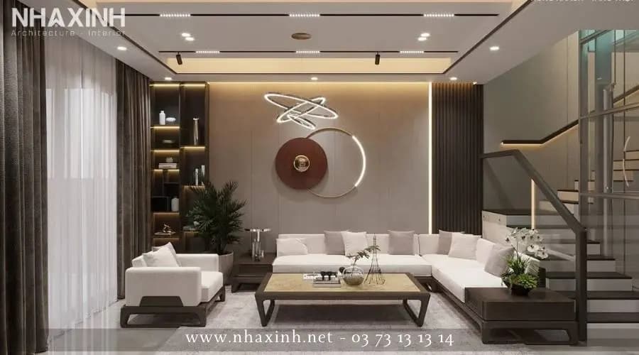 nội thất phòng khách tầng trệt
