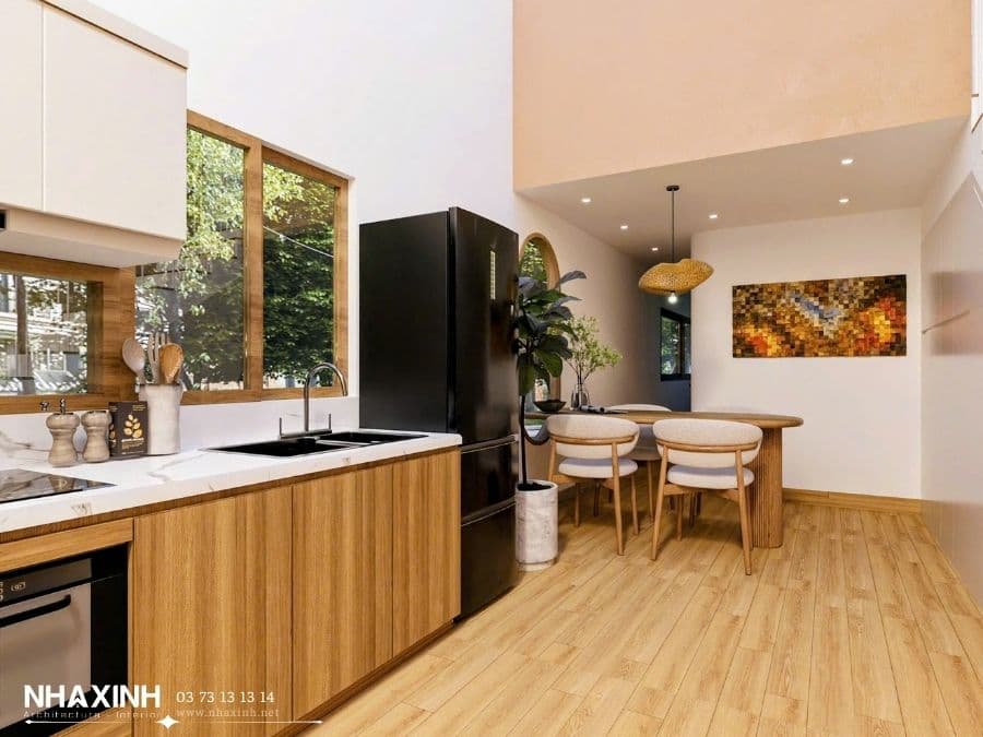 khu vực tủ bếp - bàn ăn